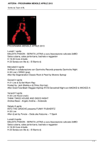 arteria - programma mensile aprile 2013