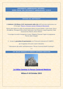 1st Milan Seminar in Person Centered Medicine Milano 9