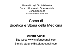 Corso di Bioetica e Storia della Medicina