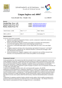 Lingua Inglese - Economia@UniGe
