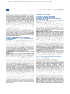 galenica clinica - Giornale Italiano di Farmacia Clinica