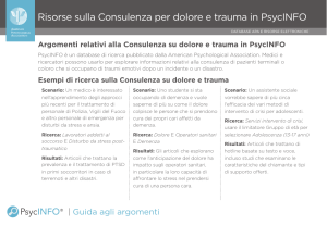 Risorse sulla Consulenza per dolore e trauma in PsycINFO