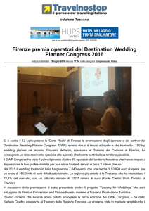 Firenze premia operatori del Destination Wedding Planner