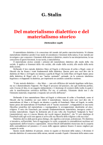 Del materialismo dialettico e del materialismo storico