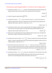 Esercitazione sugli integrali definiti e il calcolo di aree di figure piane
