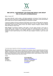 wm capital: partnership con franchise world link group per lo