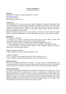 Lingua romena II - Università degli Studi di Udine