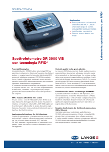 Spettrofotometro DR 3900 VIS con tecnologia RFID