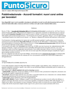 Pubbliredazionale - Accordi formativi: nuovi corsi online per lavoratori