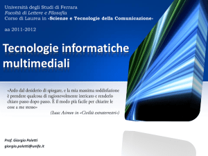 Tecnologie informatiche multimediali 01 - 13 febbraio 2012