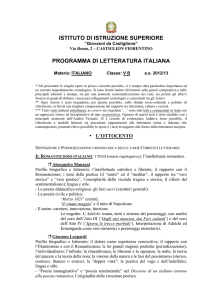 istituto di istruzione superiore programma di letteratura italiana