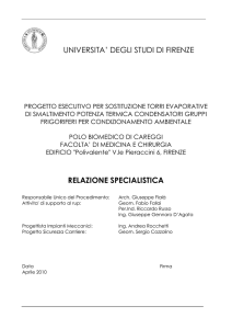 Relazione specialistica - Università degli Studi di Firenze