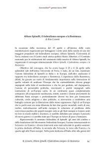 Altiero Spinelli, il federalismo europeo e la Resistenza
