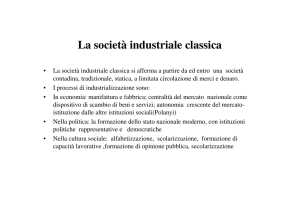 La società industriale classica