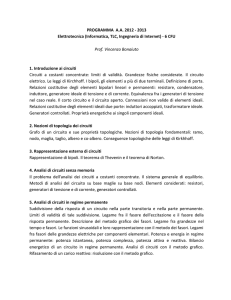PROGRAMMA A.A. 2012 - 2013 Elettrotecnica (Informatica, TLC