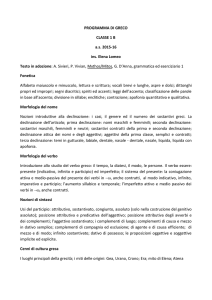 PROGRAMMA DI GRECO CLASSE 1 B a.s. 2015