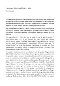 Il contratto di affidamento fiduciario – Italia Maurizio Lupoi