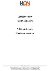 Company Policy Health and Safety Politica Aziendale di salute e