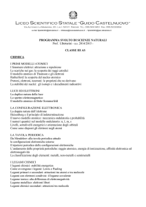 programma “scienze” - Liceo Scientifico Guido Castelnuovo