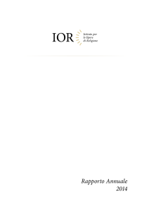 Rapporto Annuale 2014 - Istituto per le Opere di Religione