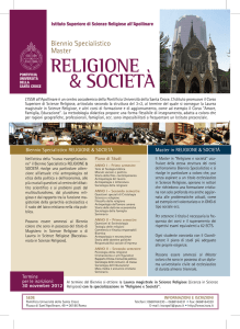 Biennio Specialistico Master - Pontificia Università della Santa Croce