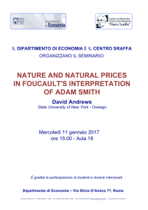 nature and natural prices in foucault`s interpretation of adam smith