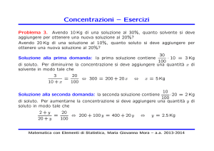 Concentrazioni – Esercizi - Dipartimento di Matematica