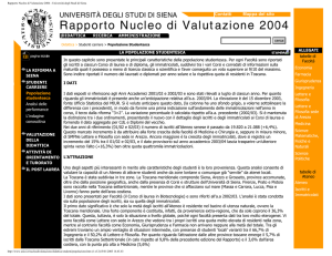 Rapporto Nucleo di Valutazione 2004 - Università degli Studi