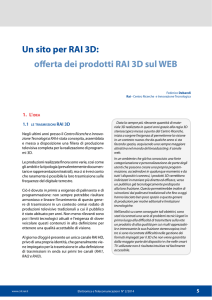 Un sito per RAI 3D: offerta dei prodotti RAI 3D