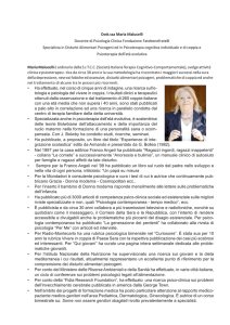Dott.ssa Maria Malucelli Docente di Psicologia Clinica Fondazione