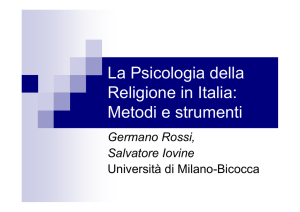 La Psicologia della Religione in Italia: Metodi e strumenti