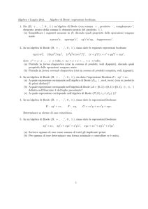 Algebra e Logica 2011. Algebre di Boole: espressioni booleane. 1