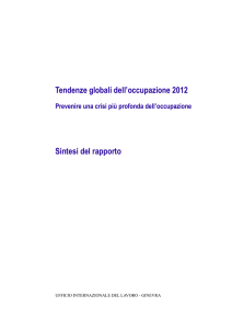 Tendenze globali dell`occupazione 2012 Sintesi del rapporto