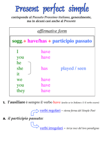 sogg.+ have/has + participio passato