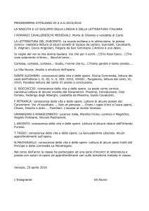PROGRAMMMA D`ITALIANO III A A.S.2015/2016 LA NASCITA E LO