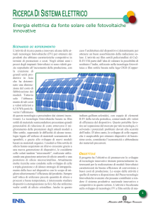 Energia elettrica da fonte solare celle fotovoltaiche innovative