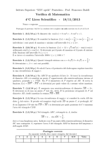 Verifica di Matematica 4aC Liceo Scientifico