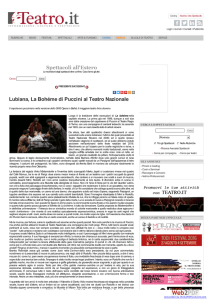 Lubiana, La Bohéme di Puccini al Teatro Nazionale