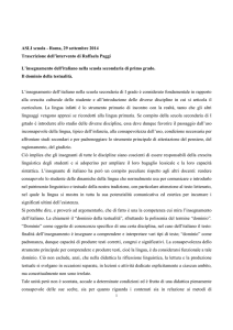 ASLI scuola - Roma, 29 settembre 2014 Trascrizione dell`intervento