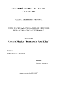 Alessio Riccio: “Suonando Paul Klee”
