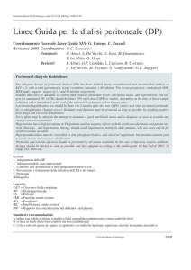 Linee Guida per la dialisi peritoneale