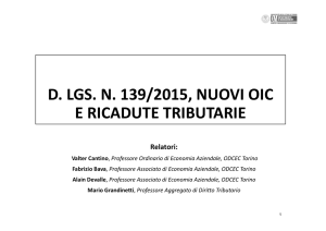 D. LGS. N. 139/2015, NUOVI OIC E RICADUTE TRIBUTARIE
