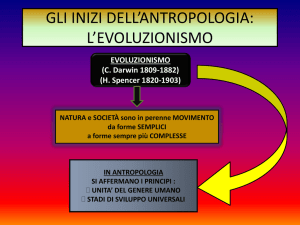 gli inizi dell`antropologia: l`evoluzionismo