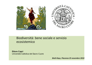 Biodiversità: bene sociale e servizio ecosistemico