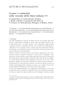Cesure e continuità nelle vicende dello Stato italiano. In particolare