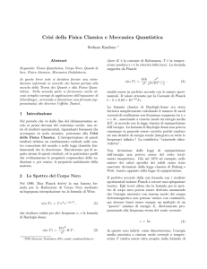 Crisi della Fisica Classica e Meccanica Quantistica (PDF