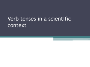 Verb tenses in a scientific context
