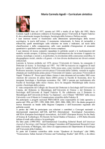 Maria Carmela Agodi – Curriculum sintetico