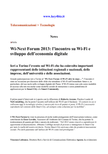 Wi-Next Forum 2013: l`incontro su Wi-Fi e sviluppo dell