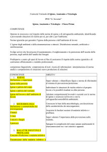 Curricolo Verticale di Igiene, Anatomia e Tricologia IPSS “G